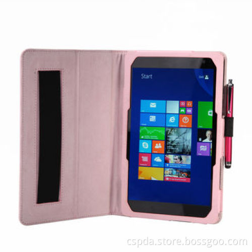 PU Leather Back Stand Cases for Dell Venue 8 Pro, with Pen Slots and Hand Strap